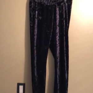 Black velvet leggings